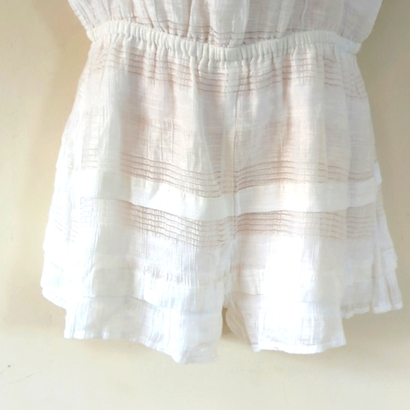 J.O.A. Los Angeles Sheer Woven Linen Blend Short Romper - Picture 12 of 16